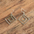 Vintage Sterling Silver Square Dangle Earrings